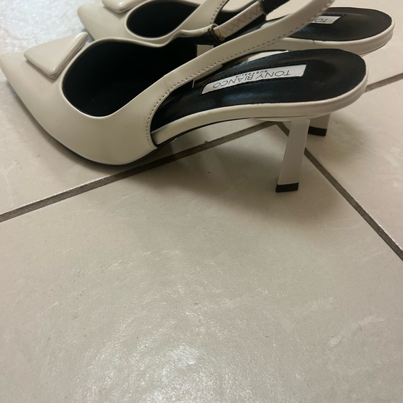 Tony Bianco White Slingback Kitten Heels - Picture 4 of 5